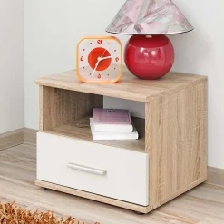 Garnero Arredamenti Camerette In Legno-Cameretta bambini 1 letto singolo quercia sonoma bianco opaco Ciak 1