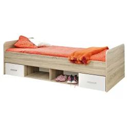 Garnero Arredamenti Camerette In Legno-Cameretta bambini 1 letto singolo quercia sonoma bianco opaco Ciak 1