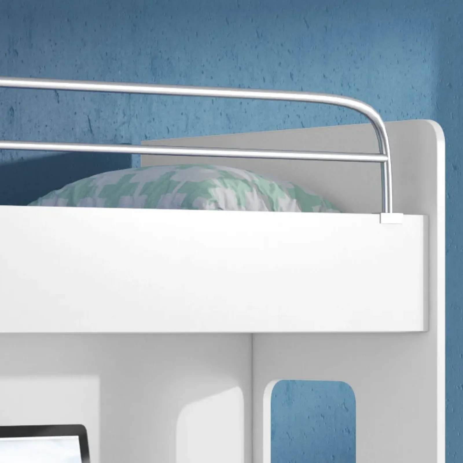 Garnero Arredamenti Camerette Colorate|Camerette A Ponte-Cameretta bambini completa 2 letti singoli bianco nero Diego Gihome® Bianco Lucido - Nero Lucido