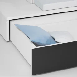 Garnero Arredamenti Camerette Colorate|Camerette A Ponte-Cameretta bambini completa 2 letti singoli bianco nero Diego Gihome® Bianco Lucido - Nero Lucido