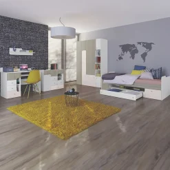 Garnero Arredamenti Camerette Colorate-Cameretta bambini completa bianco opaco rosa Balocchi Bianco Lucido - Rosa