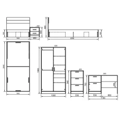 Garnero Arredamenti Camerette Colorate-Cameretta bambini rovere verde mela grafite armadio letto comodino cassettiera scrivania Cooper