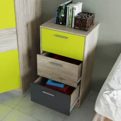 Garnero Arredamenti Camerette Colorate-Cameretta bambini rovere verde mela grafite armadio letto comodino cassettiera scrivania Cooper