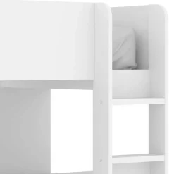 Garnero Arredamenti Camerette In Legno|Camerette A Ponte-Cameretta bambini 244x150cm 3 letti soppalco reversibile rovere bianco Damian Bianco Opaco - Rovere