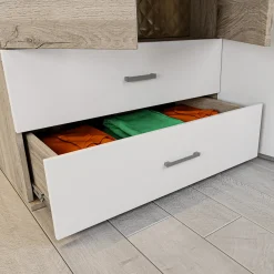 Garnero Arredamenti Camerette Colorate|Camerette In Legno-Cameretta completa bambini 1 letto singolo rovere bianco Francesco Gihome®