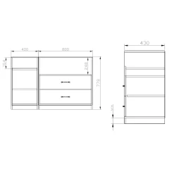 Garnero Arredamenti Camerette In Legno-Cameretta completa con letto una piazza e mezza, comò e armadio 3 ante rovere bianco Cesare Bianco Lucido - Rovere