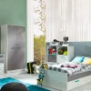 Garnero Arredamenti Camerette Colorate-Cameretta completa con letto singolo pino bianco grigio blu Maya Gihome®