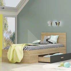 Garnero Arredamenti Camerette Colorate|Camerette In Legno-Cameretta completa per bambini rovere antracite bianco Chiaretto