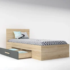 Garnero Arredamenti Camerette Colorate|Camerette In Legno-Cameretta completa per bambini rovere antracite bianco Chiaretto