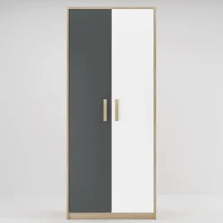 Garnero Arredamenti Camerette Colorate|Camerette In Legno-Cameretta completa per bambini rovere antracite bianco Chiaretto