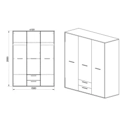 Garnero Arredamenti Camerette In Legno-Cameretta completa singola grafite rovere rustico Fada