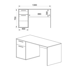 Garnero Arredamenti Camerette In Legno-Cameretta completa singola grafite rovere rustico Fada
