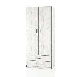 Garnero Arredamenti Camerette Colorate-Cameretta per bambini 1 letto singolo contenitore bianco rustico verde Zadar Bianco Frassinato - Verde