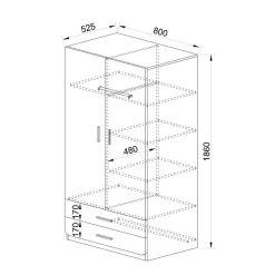 Garnero Arredamenti Camerette Colorate-Cameretta per bambini 1 letto singolo contenitore bianco rustico verde Zadar Bianco Frassinato - Verde