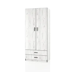 Garnero Arredamenti Camerette Colorate-Cameretta per bambini 1 letto singolo contenitore bianco rustico grigio Zadar Bianco Frassinato - Grigio