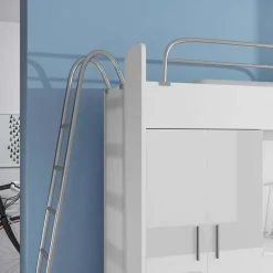 Garnero Arredamenti Camerette A Ponte-Cameretta 204x86 a soppalco per bambini bianco opaco e lucido Luca Bianco Lucido