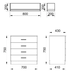 Garnero Arredamenti Camerette In Legno|Camerette A Ponte-Cameretta 275x161cm 2 letti a castello completa rovere Lorenzo Gihome®