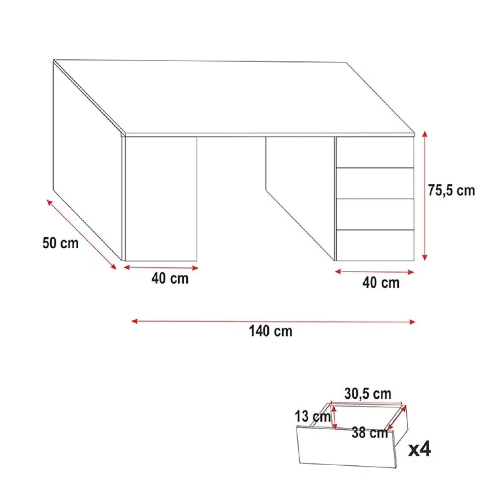 Garnero Arredamenti Camerette A Ponte-Cameretta 254x120cm 1 letto soppalco Simone Gihome® Bianco Lucido