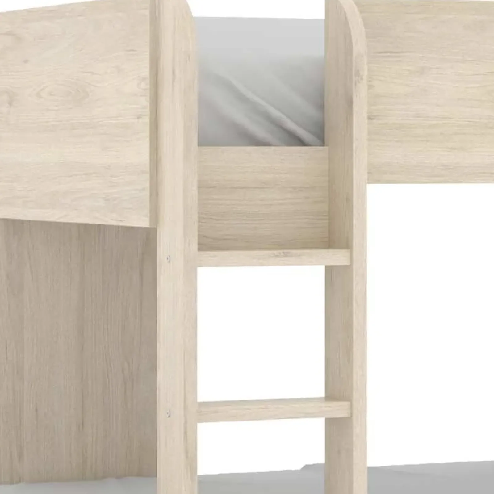 Garnero Arredamenti Camerette In Legno|Camerette A Ponte-Cameretta 255x112cm bambini 2 letti reversibile rovere bianco a soppalco Sole Bianco Opaco - Rovere