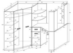 Garnero Arredamenti Camerette A Ponte-Cameretta 204x120cm completa sinistra 1 letto singolo rovere viola Dollie Gihome® Rovere - Viola