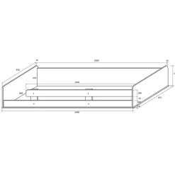 Garnero Arredamenti Camerette In Legno|Camerette A Ponte-Cameretta 204x120cm sinistra bambini completa 1 letto singolo bianco pino grafite Dollie Gihome® Grafite - Bianco Frassinato