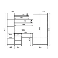 Garnero Arredamenti Camerette Colorate|Camerette In Legno-Cameretta per bambini completa con letto 120x190 cm rovere blu petrolio Alex Gihome®