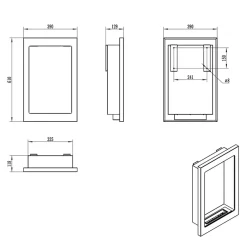 Garnero Arredamenti Camino Bioetanolo-Caminetto 39x61h cm bioetanolo da parete acciaio nero Bernina