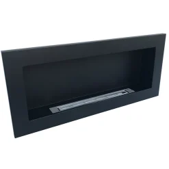 Garnero Arredamenti Camino Bioetanolo-Caminetto 90x40h cm bioetanolo con vetro Albert Gihome® Nero Opaco
