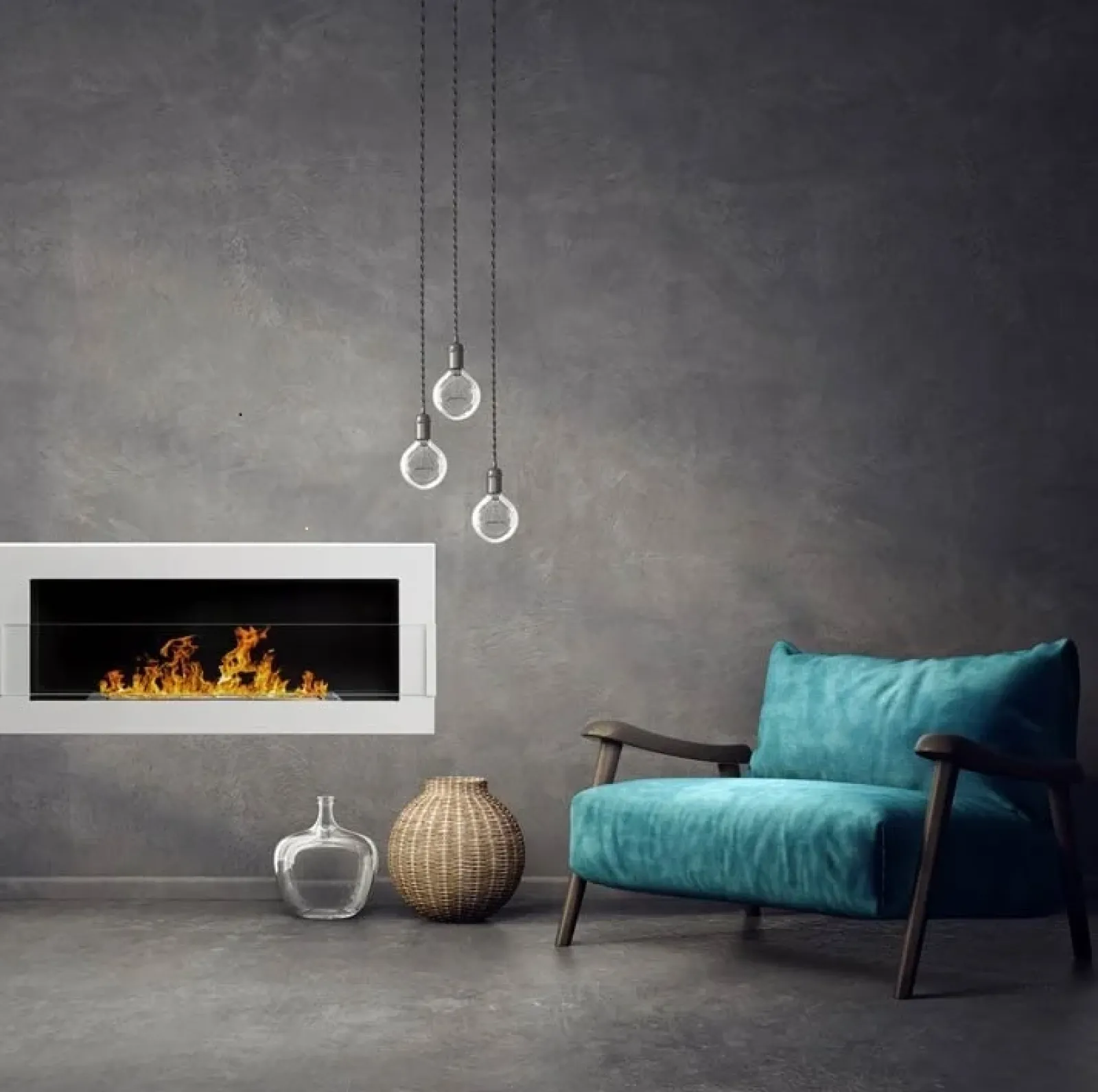 Garnero Arredamenti Camino Bioetanolo-Caminetto 90x40h cm bioetanolo con vetro Albert Gihome® Bianco Lucido