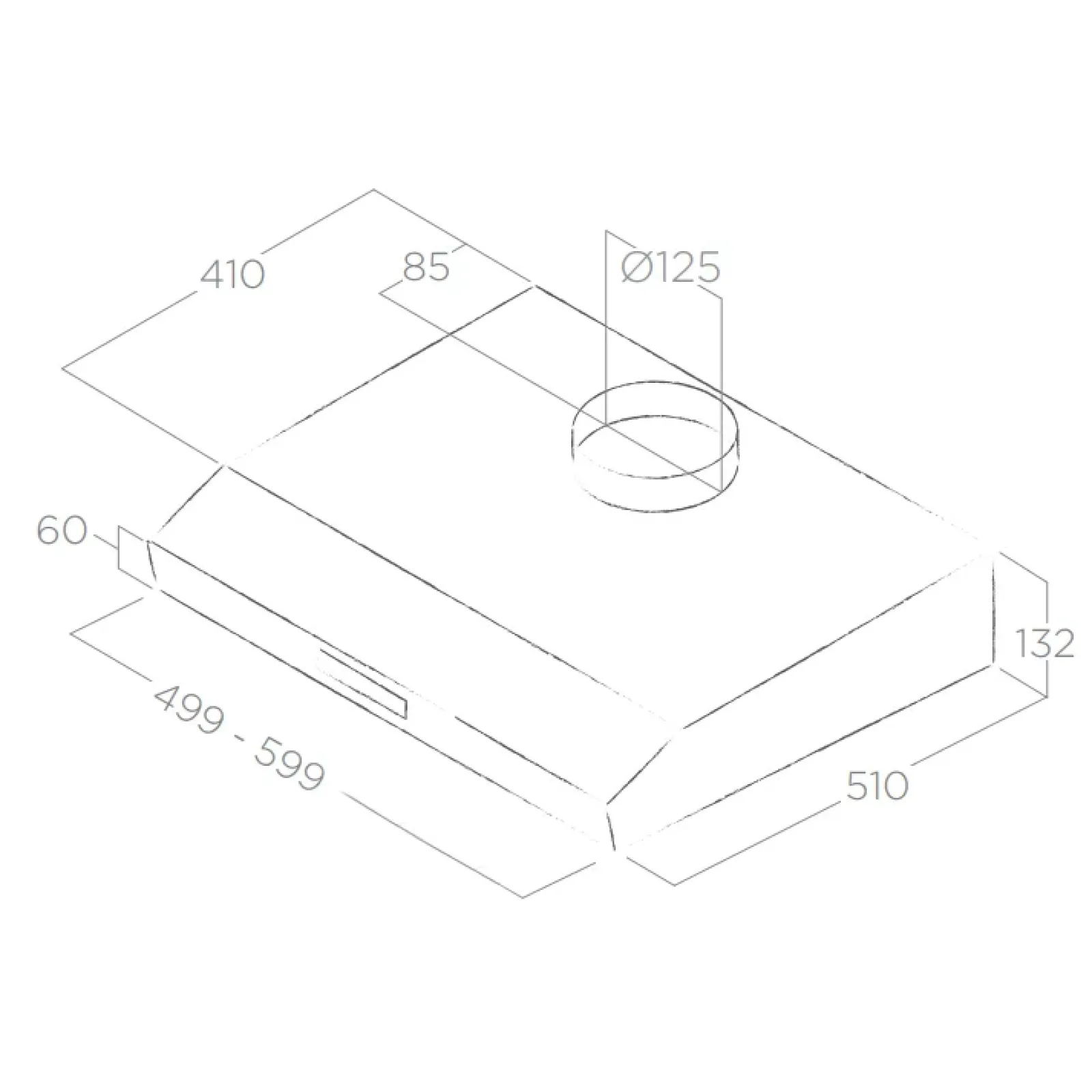 Garnero Arredamenti Elettrodomestici-Cappa 60cm aspirante da incasso acciaio inox Elica