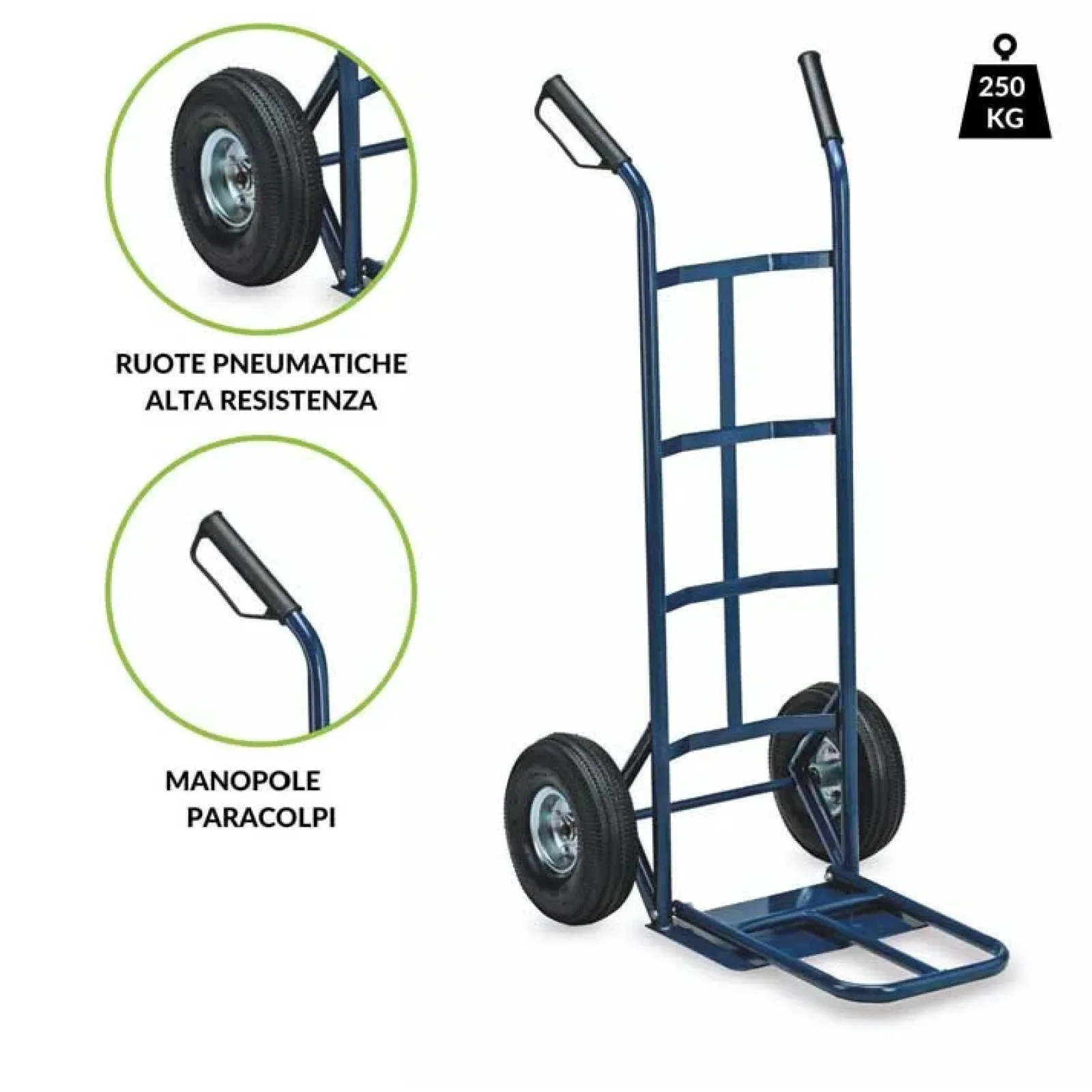 Garnero Arredamenti Attrezzi Da Giardino-Carrello portapacchi con ruote solleva fino a 250 kg in acciaio Xina