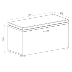 Garnero Arredamenti Scarpiere E Cassepanche|Scarpiere-Cassapanca scarpiera 85x42h cm moderna bianco frassinato cemento Danielle