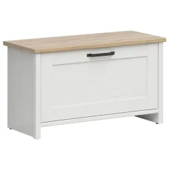 Garnero Arredamenti Scarpiere E Cassepanche|Scarpiere-Cassapanca scarpiera 85x49h cm 1 anta bianco frassinato Lars