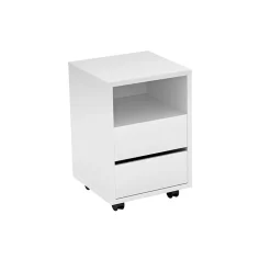 Garnero Arredamenti Cassettiere Ufficio|Cassettiera-Cassettiera ufficio 40x62h cm 2 cassetti bianco Callum Bianco Opaco