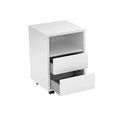 Garnero Arredamenti Cassettiere Ufficio|Cassettiera-Cassettiera ufficio 40x62h cm 2 cassetti bianco Callum Bianco Opaco