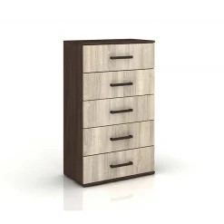 Garnero Arredamenti Cassettiere Ufficio|Cassettiera-Cassettiera ufficio 60x106h cm 5 cassetti rovere wengè Time J