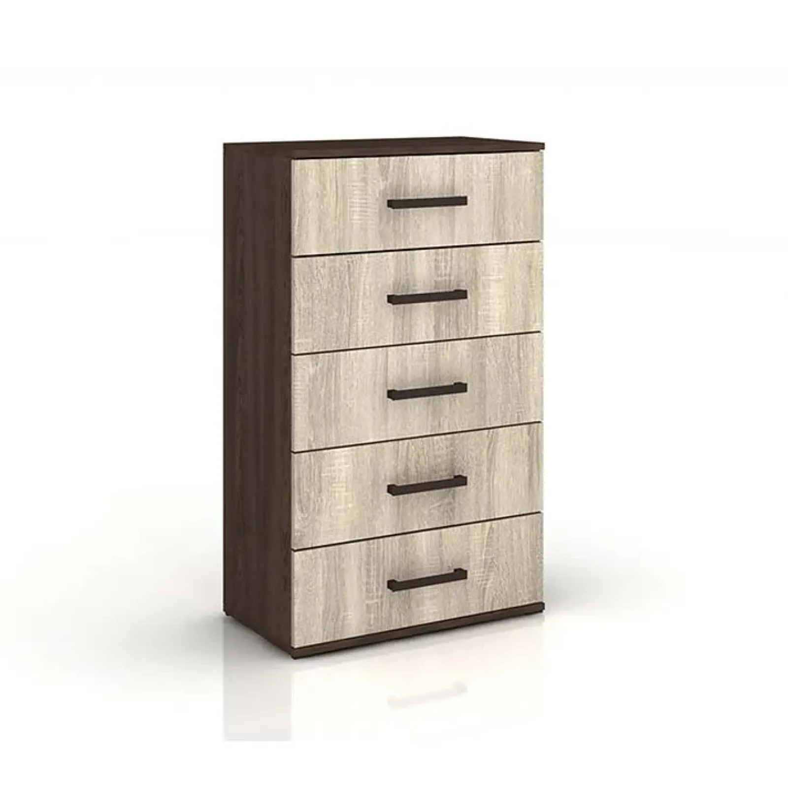 Garnero Arredamenti Cassettiere Ufficio|Cassettiera-Cassettiera ufficio 60x106h cm 5 cassetti rovere wengè Time J