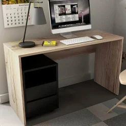 Garnero Arredamenti Cassettiere Ufficio|Cassettiera-Cassettiera ufficio 40x62h cm 2 cassetti nero Callum Nero Opaco