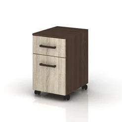 Garnero Arredamenti Cassettiere Ufficio|Cassettiera-Cassettiera ufficio 35x59h cm con ruote rovere wengé Time O Noce - Rovere