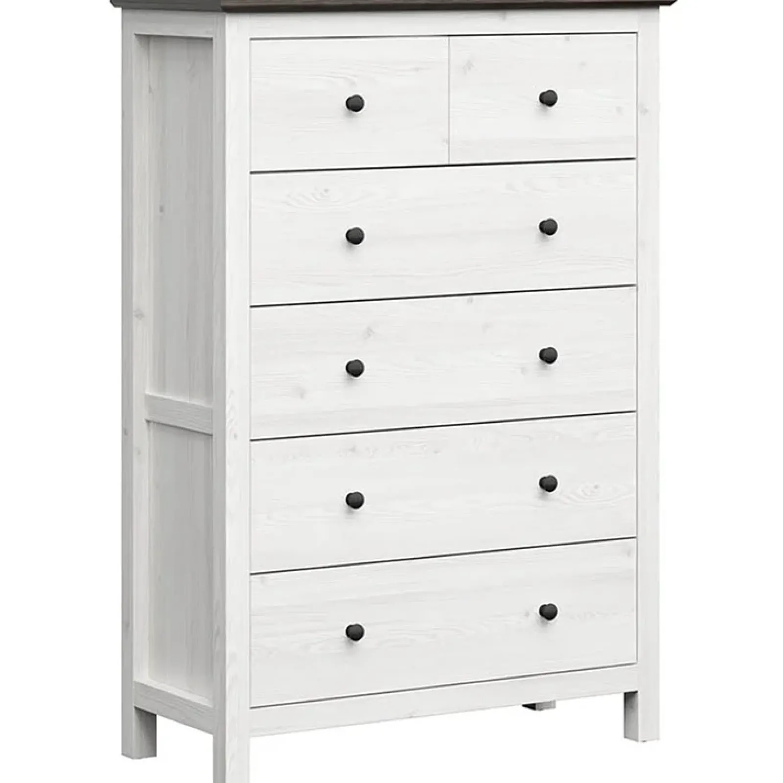 Garnero Arredamenti Cassettiera|Cassettiera-Cassettiera 101x145 hcm 2 ante 2 cassetti arte povera bianco frassinato grafite Holga Bianco Frassinato - Grafite