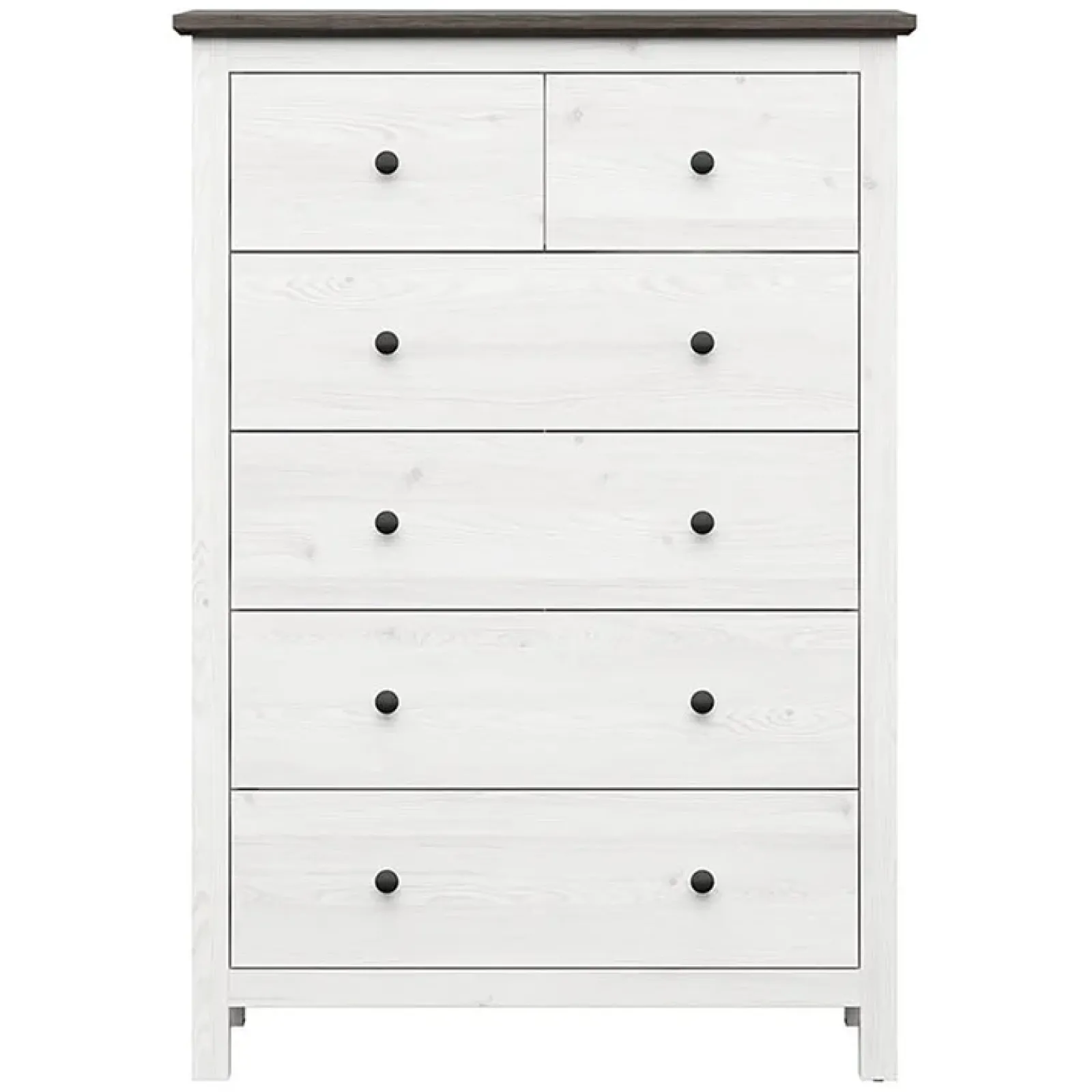 Garnero Arredamenti Cassettiera|Cassettiera-Cassettiera 101x145 hcm 2 ante 2 cassetti arte povera bianco frassinato grafite Holga Bianco Frassinato - Grafite