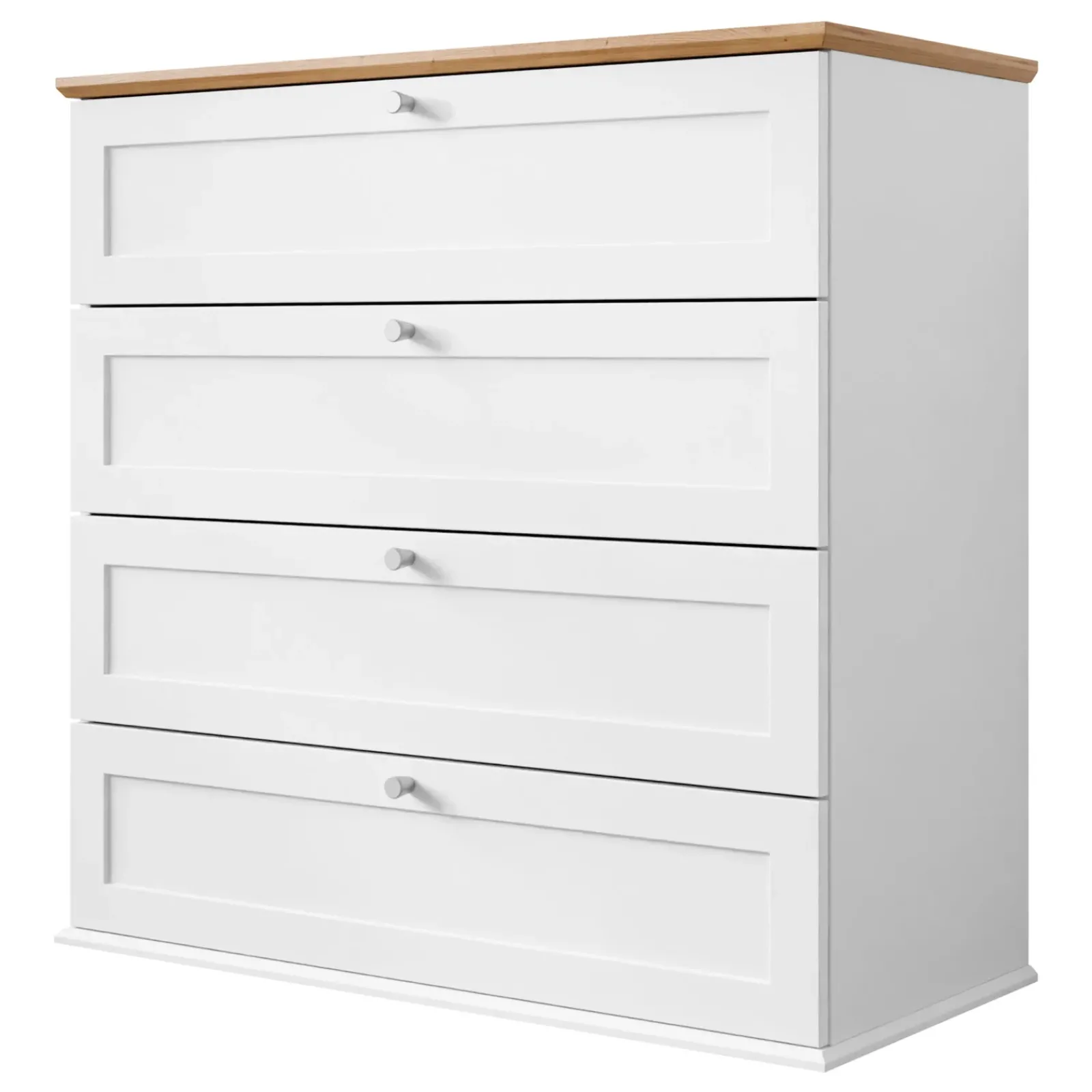 Garnero Arredamenti Cassettiera|Cassettiera-Cassettiera 92x91h cm 4 cassetti bianco rovere Relaxio