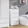 Garnero Arredamenti Cassettiera|Cassettiera-Cassettiera 45x97h cm 4 cassetti moderna bianco opaco Nora Gihome®