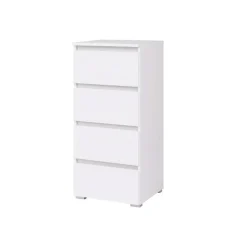 Garnero Arredamenti Cassettiera|Cassettiera-Cassettiera 45x97h cm 4 cassetti moderna bianco opaco Nora Gihome®