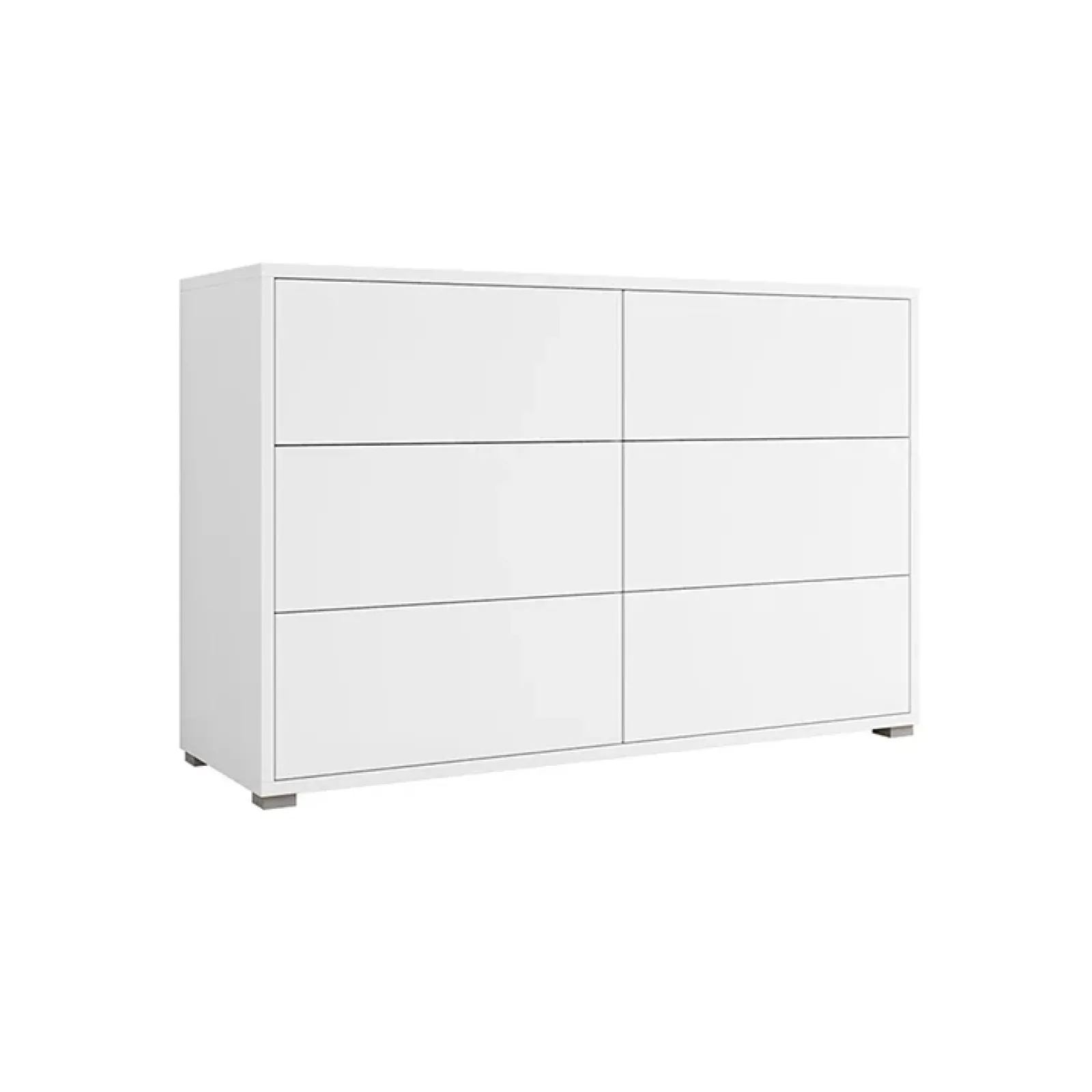 Garnero Arredamenti Comò|Comò-Cassettiera 120x73h cm 6 cassetti moderna bianco Eindhoven