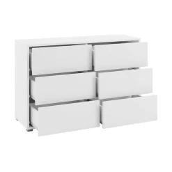 Garnero Arredamenti Comò|Comò-Cassettiera 120x73h cm 6 cassetti moderna bianco Eindhoven