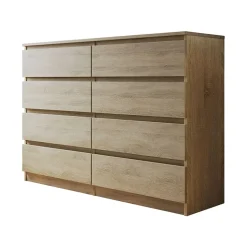 Garnero Arredamenti Comò|Comò-Cassettiera 139x100h cm 8 cassetti moderna Rotterdam Rovere