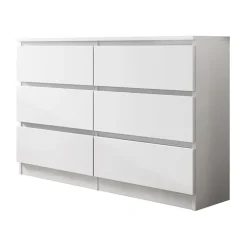 Garnero Arredamenti Comò|Comò-Cassettiera 120x77h cm 6 cassetti moderna  bianco Rotterdam Bianco Opaco