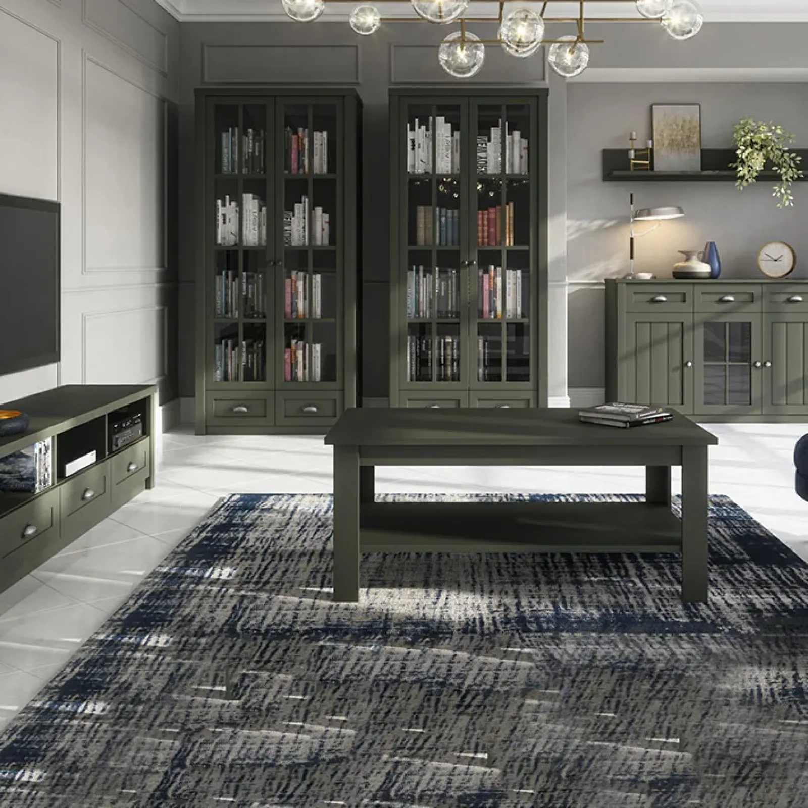 Garnero Arredamenti Comò|Comò-Cassettiera 88x88h cm 4 cassetti verde Provenza