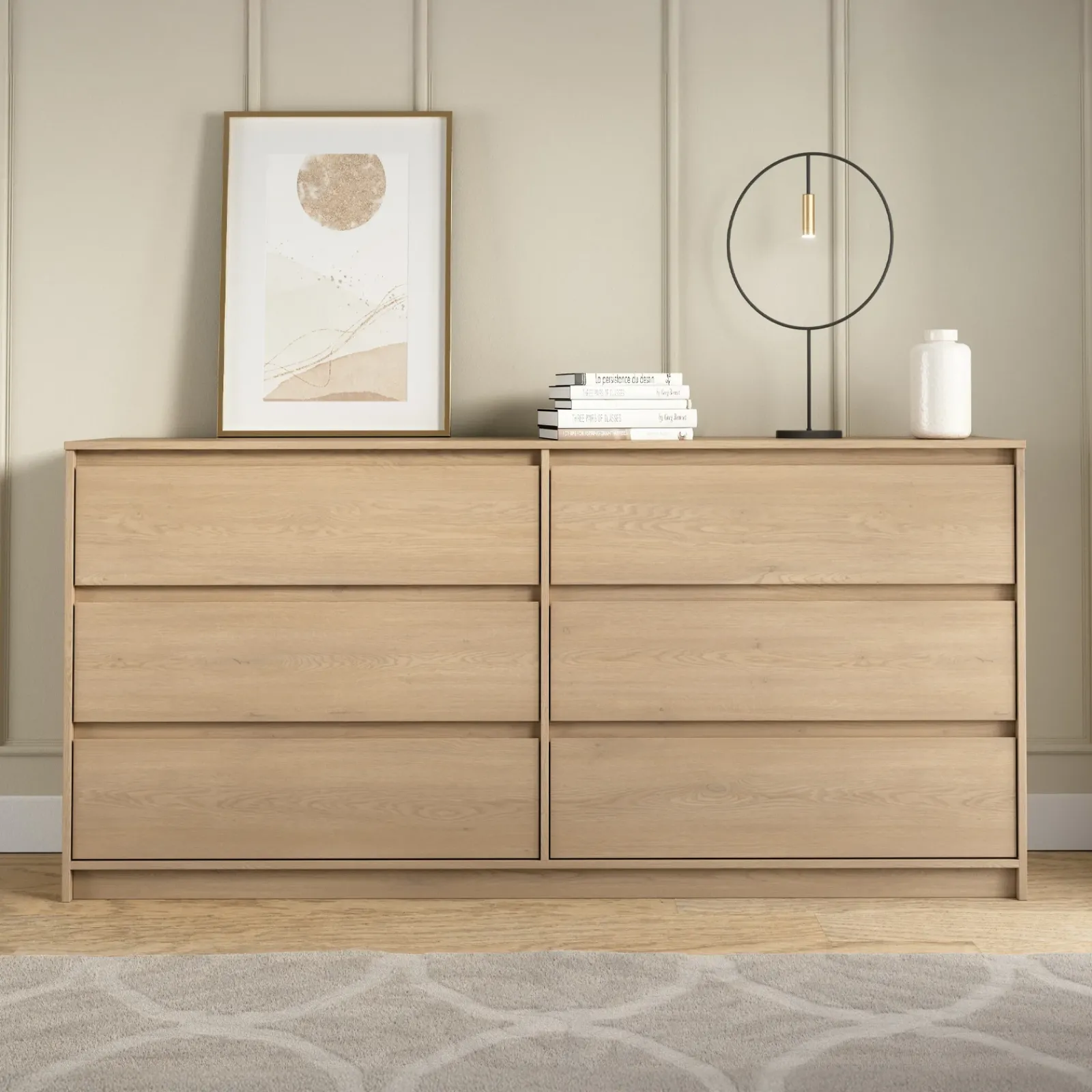 Garnero Arredamenti Cassettiera|Cassettiera-Cassettiera 181x87h cm 6 cassetti moderna rovere Funny